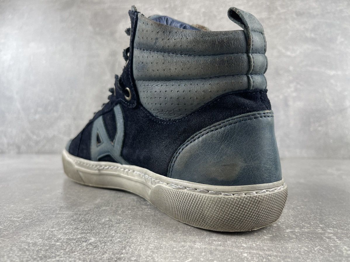 Armani Armani Jeans AJ Y2K Leather Suede High Top Sneakers Blue Size US 9 / EU 42 - 13 Thumbnail