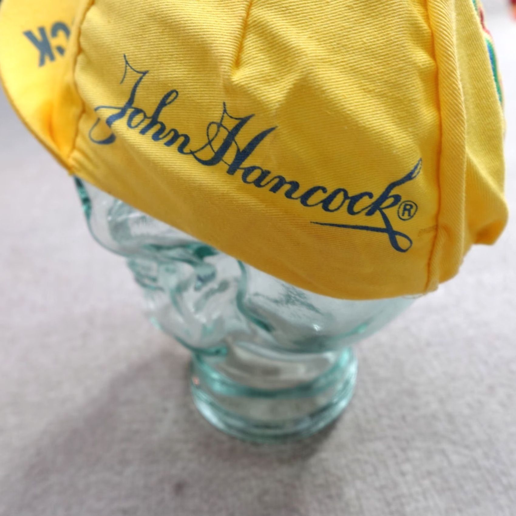 Vintage Vintage New York City Marathon Short Brim Hat Yellow 1990 John Hancock NEW Hat Men One Size Yellow 1990s Vintage Nike? Size US 35 - 4 Thumbnail