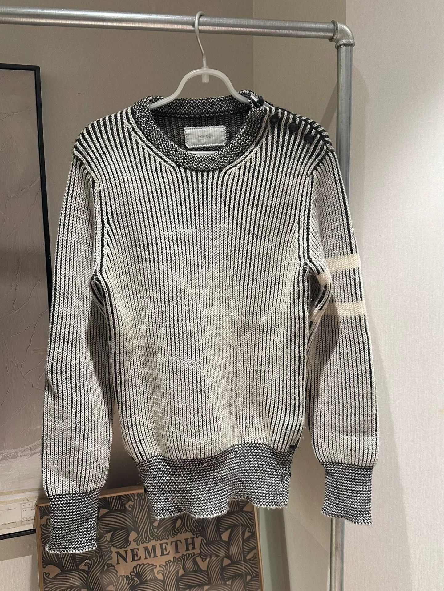Thom Browne Thom Grey Wool Sweater Size US M / EU 48-50 / 2 - 1 Thumbnail