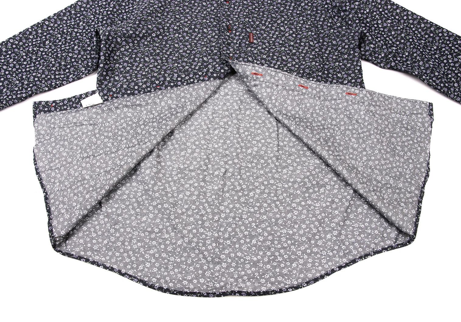 Burberry Floral Pattern Poly-Cotton Shirt in Navy Purple Green Size US M / EU 48-50 / 2 - 14 Thumbnail