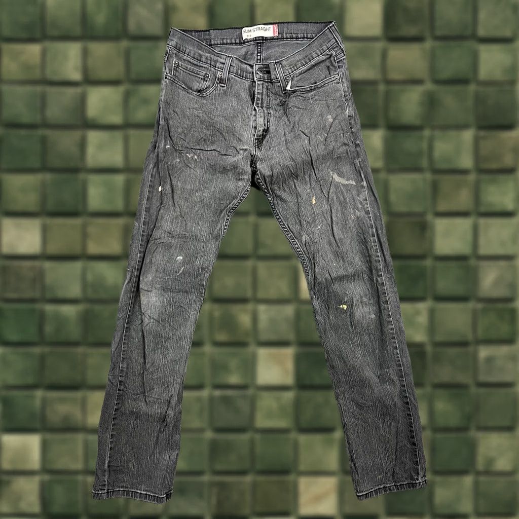 Levi's VINTAGE Levi's 514 Jeans Men Slim Straight Gray/Black 33x34 Denim Wax Stained Distressed Size US 33 - 1 Thumbnail