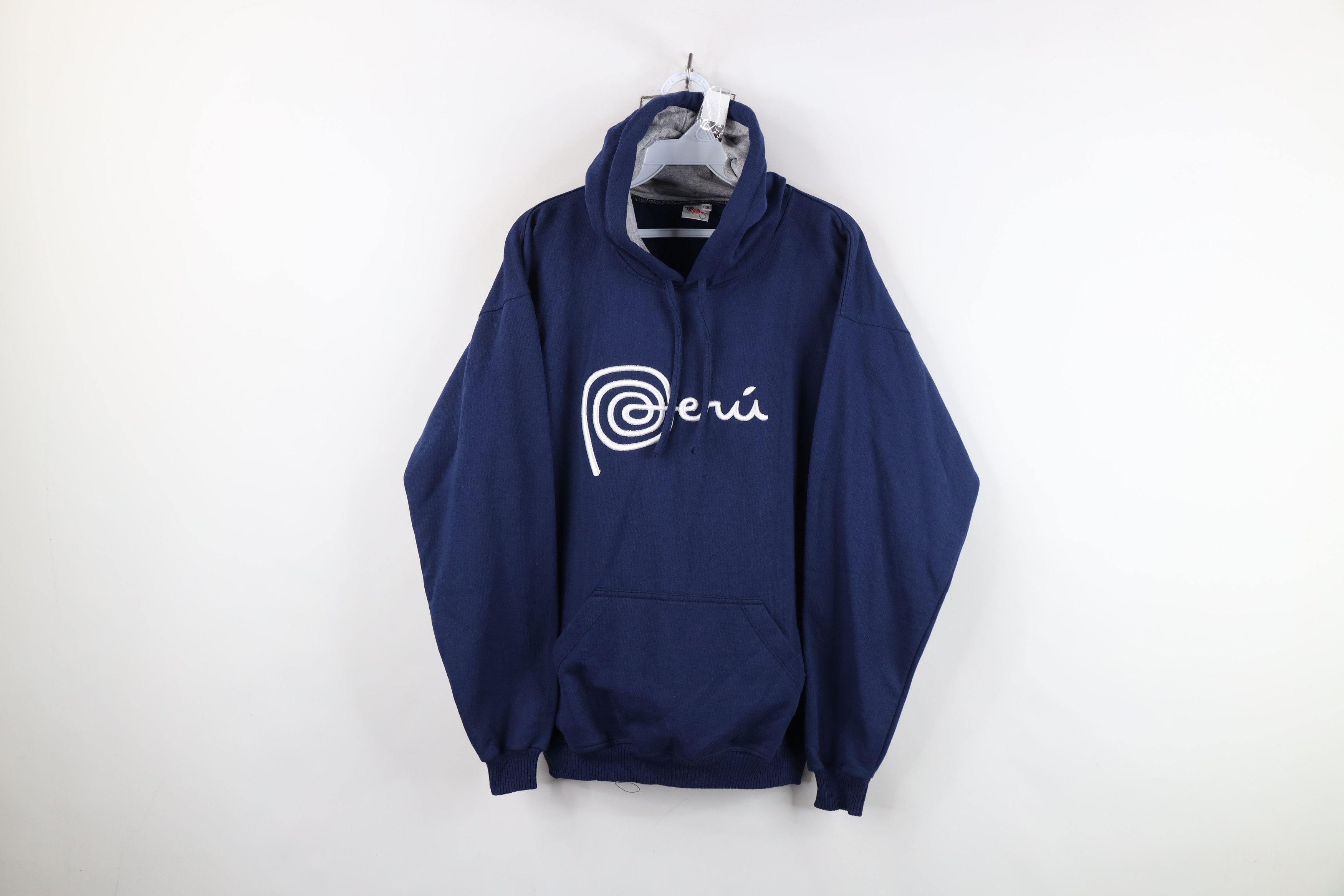 Vintage Vintage 90s Y2K Streetwear Spell Out Peru Hoodie Sweatshirt Size M / US 6-8 / IT 42-44 - 1 Thumbnail