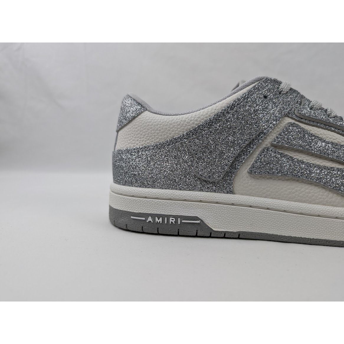 Amiri o1rshd1 Shimmer Skeleton Top Low Sneaker in Silver/White Size US 11 / EU 44 - 5 Thumbnail