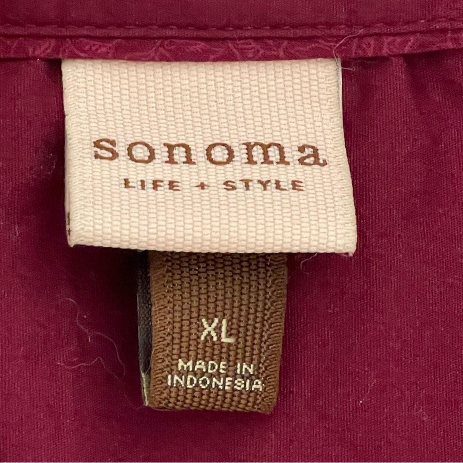 Sonoma SONOMA Wine Colored Long Sleeve Button Up Shirt Size XL NWT Size XL / US 12-14 / IT 48-50 - 8 Thumbnail