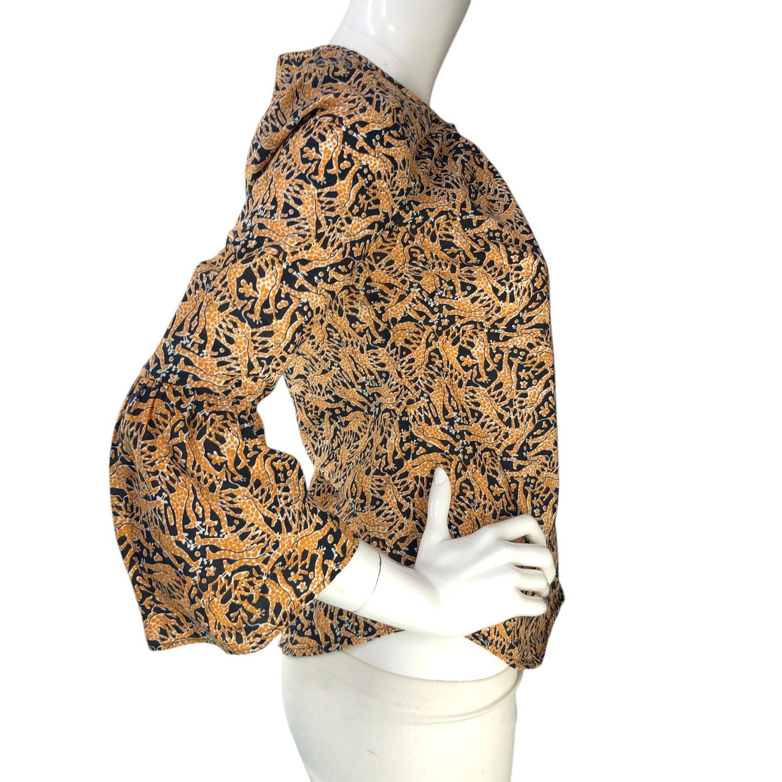 J.Crew J Crew Drake London Size 00 Blouse Giraffe Print Bell Sleeve Size XXS / US 00 / IT 34 - 9 Thumbnail