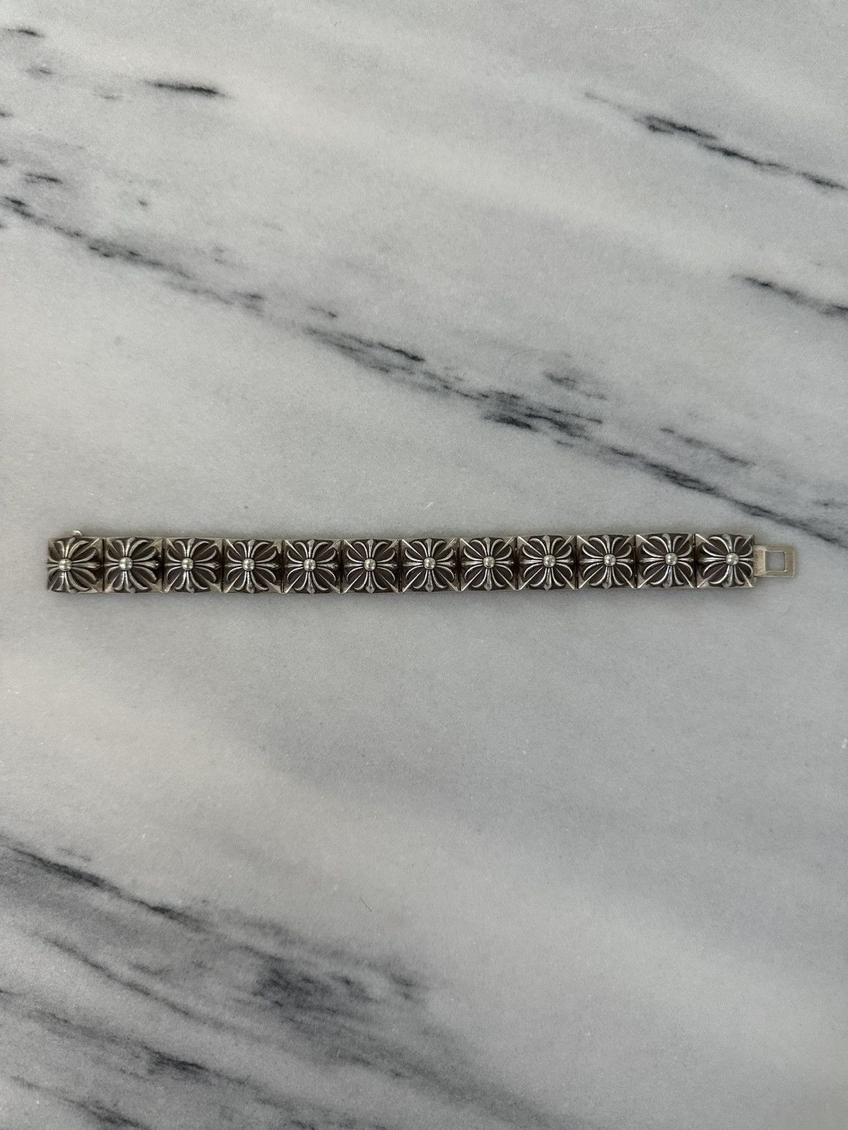 image of Chrome Hearts Pyramid Bracelet in Silver, Men's