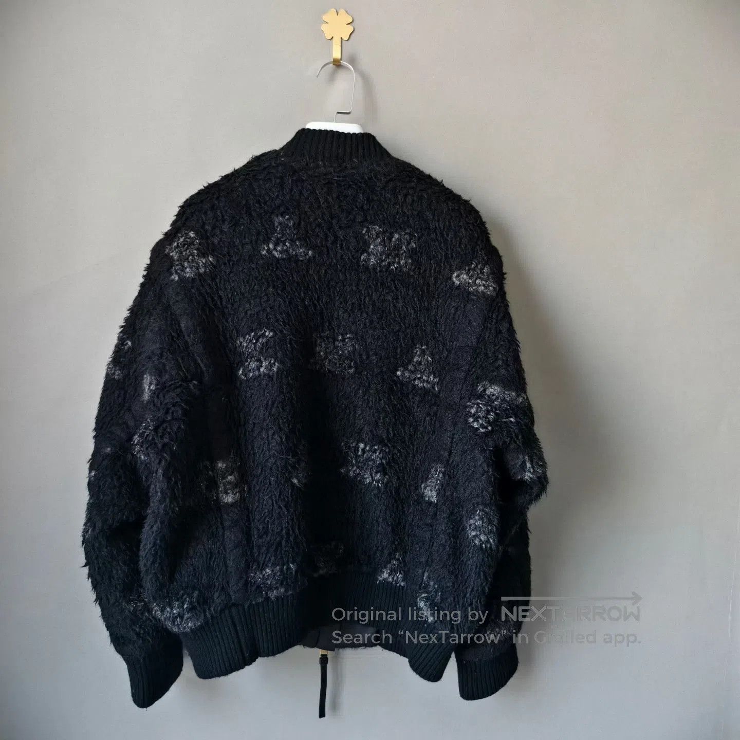 Max Mara Max Mara Black Alpaca All-Over Print Zip-Up Teddy Jacket| Size XS / US 0-2 / IT 36-38 - 2 Thumbnail