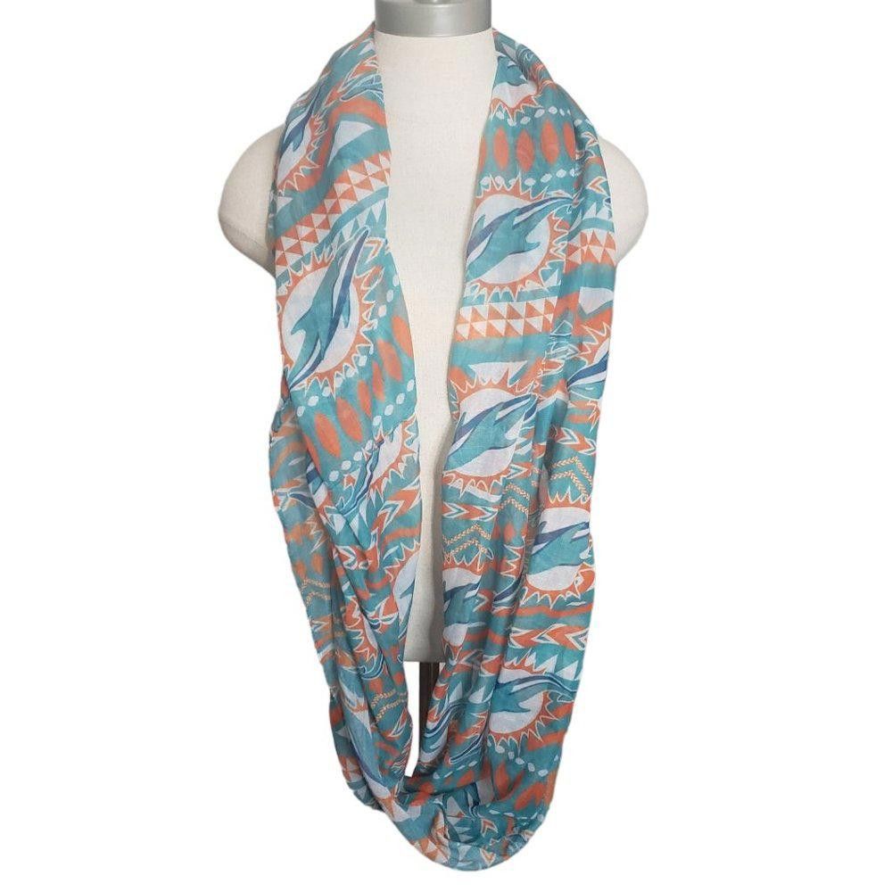 Designer CT820 Miami Dolphins NWOT Infinity Lightweight Scarf Size ONE SIZE - 2 Thumbnail
