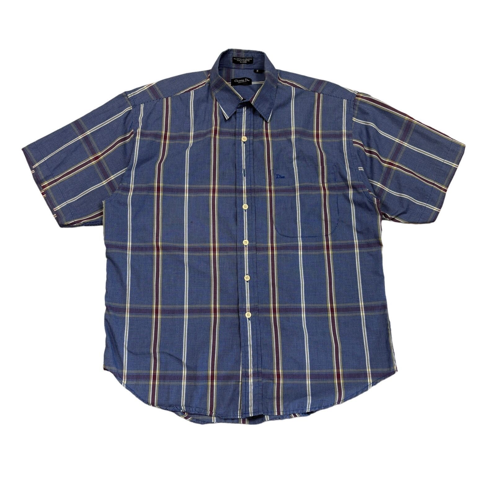 Christian Dior Monsieur × Vintage VTG Christian Dior Monsieur Plaid Button Up Shirt Men's M Size US M / EU 48-50 / 2 - 1 Thumbnail