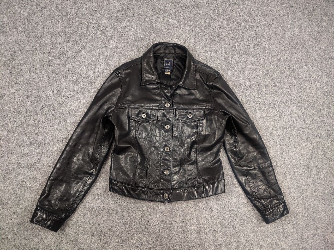 Gap Rare Gap Vintage 1999 Dyed Leather Trucker Rockstar Jacket Size M / US 6-8 / IT 42-44 - 8 Thumbnail