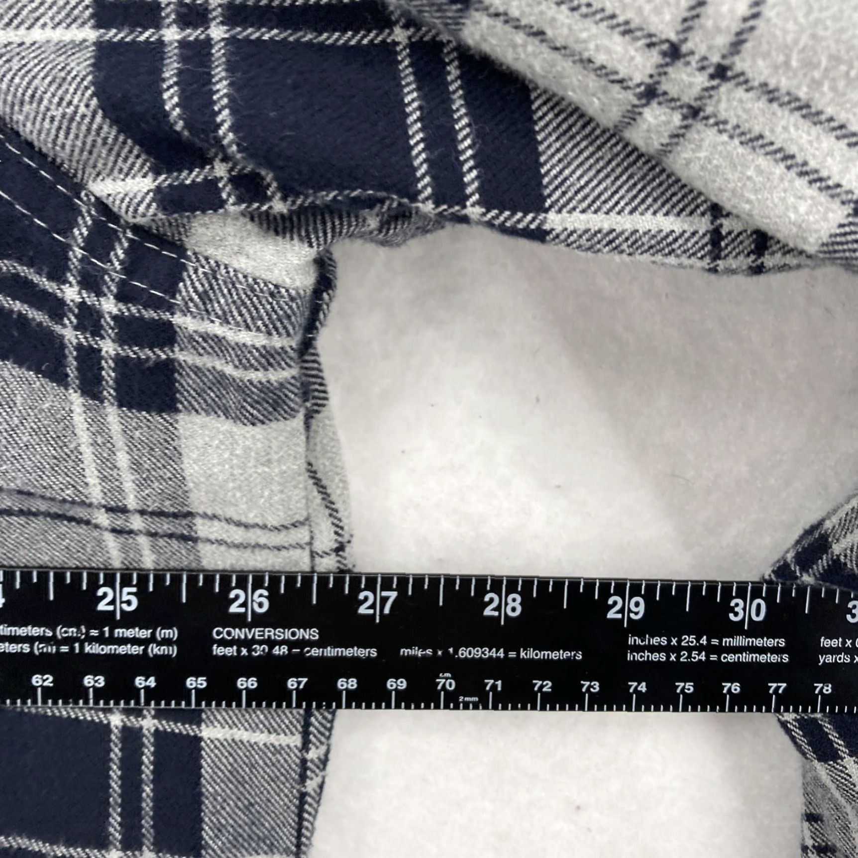 Vintage L.L.Bean Shirt Jacket Mens XL Gray Navy Plaid Flannel Fleece Lined Button Front Size US XL / EU 56 / 4 - 6 Thumbnail