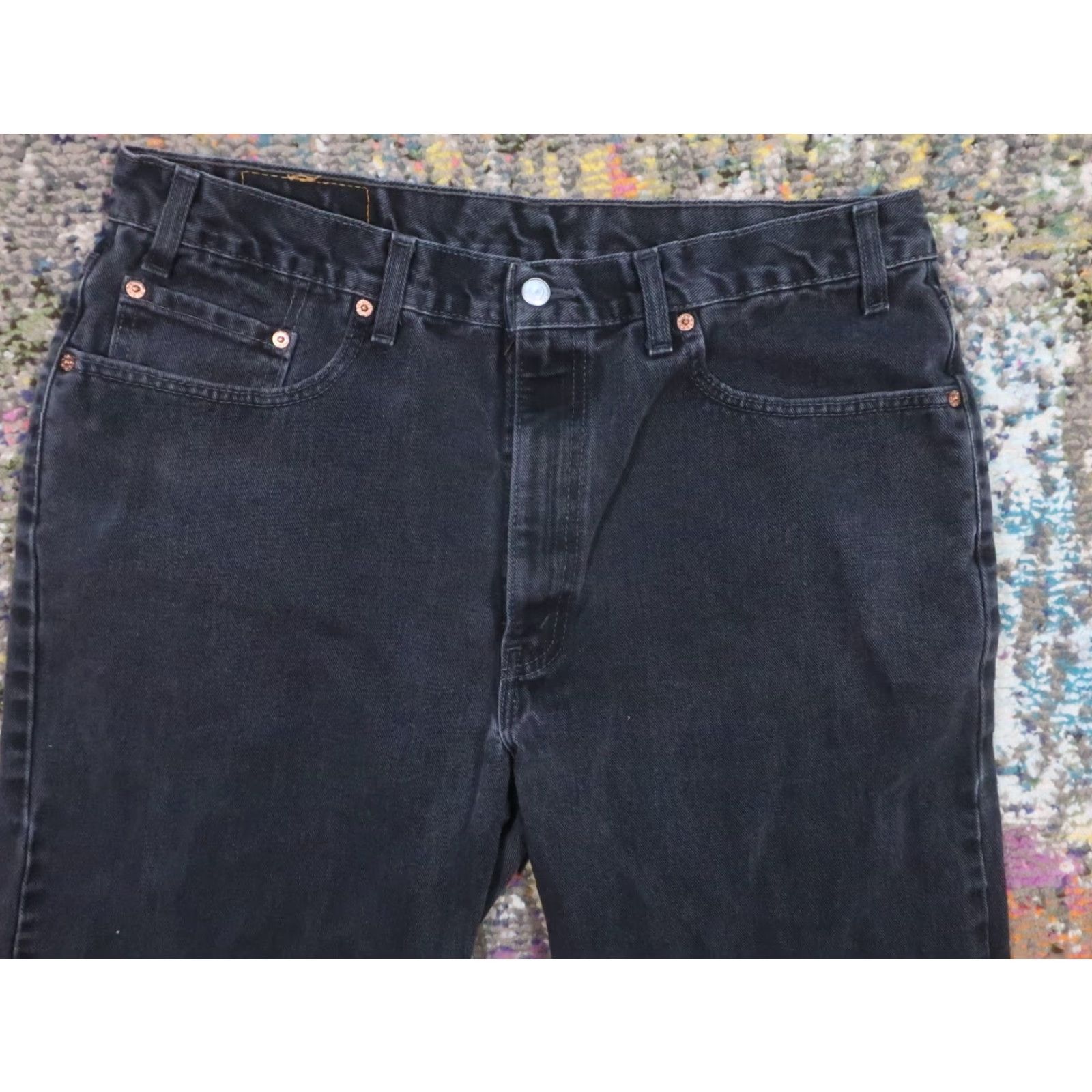 Levi's VINTAGE Levi's Jeans 550 36x32 Black Relaxed Tapered Denim 5-Pocket Zip Canada Mens Size US 36 / EU 52 - 6 Thumbnail