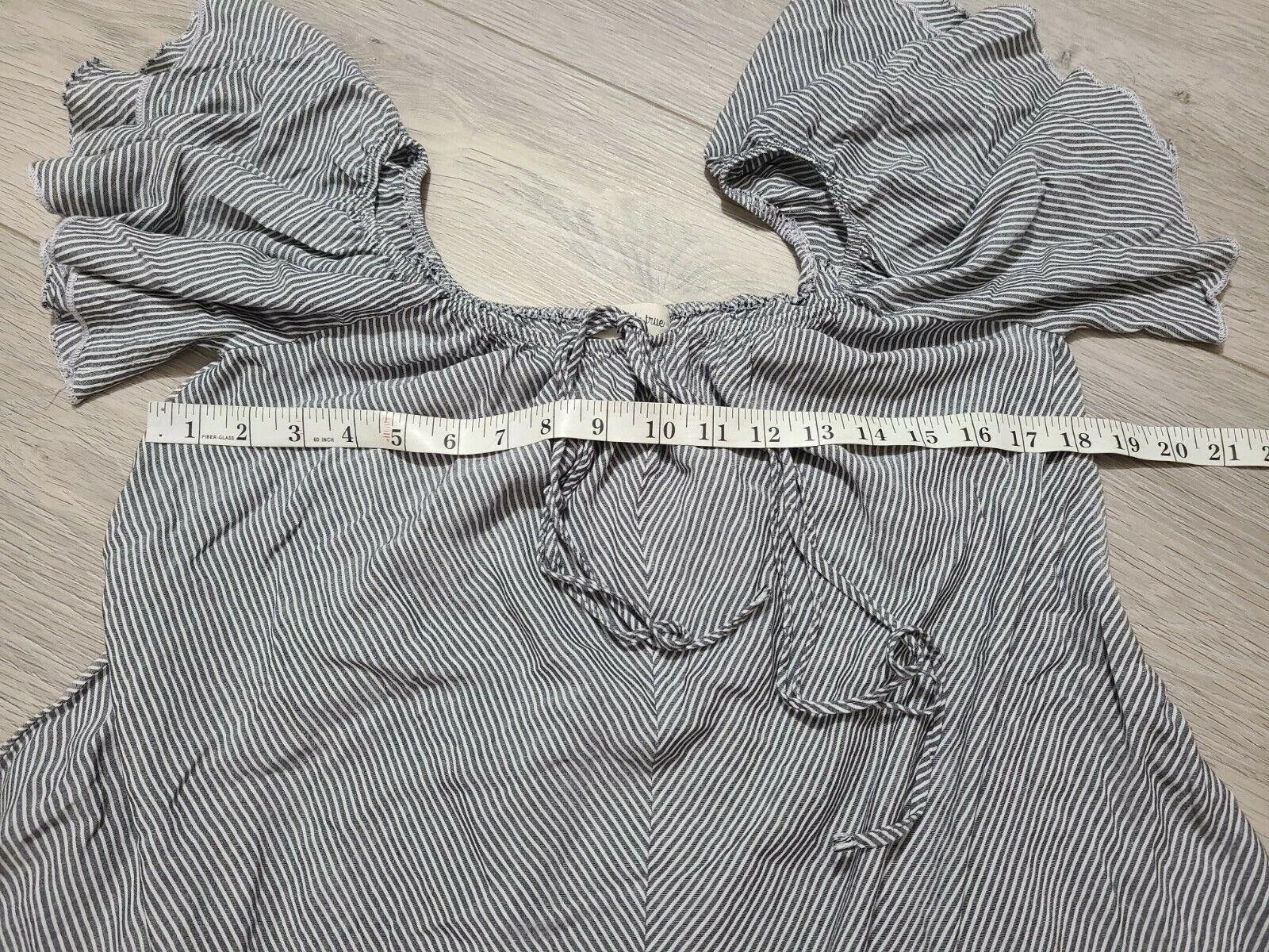 Designer Faithful And True Top Large Assymetrical Hem Striped Flutter Size L / US 10 / IT 46 - 5 Thumbnail