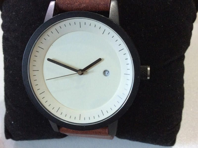 Designer company simple watch white dial brown leather strap watch Size ONE SIZE - 1 Thumbnail
