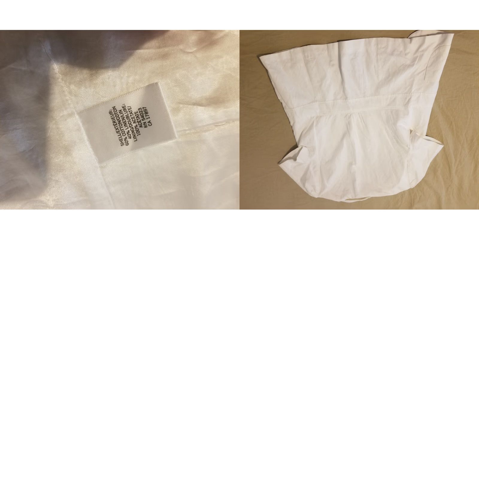 Banana Republic Womens Banana Republic Blazer Shirt Jacket Linen White 10 Regular Long Sleeve Buttoned Lined Polyester One Unit Womens Mens Girls Size L / US 10 / IT 46 - 8 Thumbnail