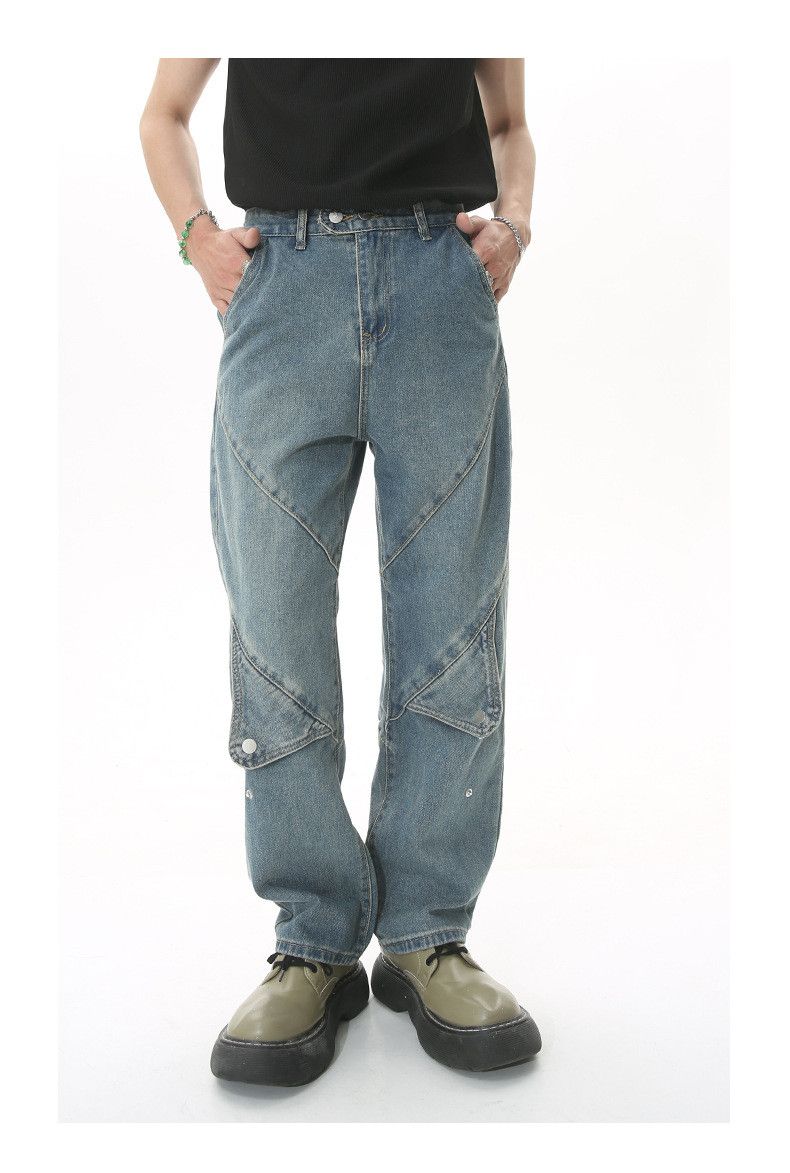 Japanese Brand × Jean Vintage motorcycle heavy patchwork distressed cargo jeans Size US 32 / EU 48 - 1 Thumbnail