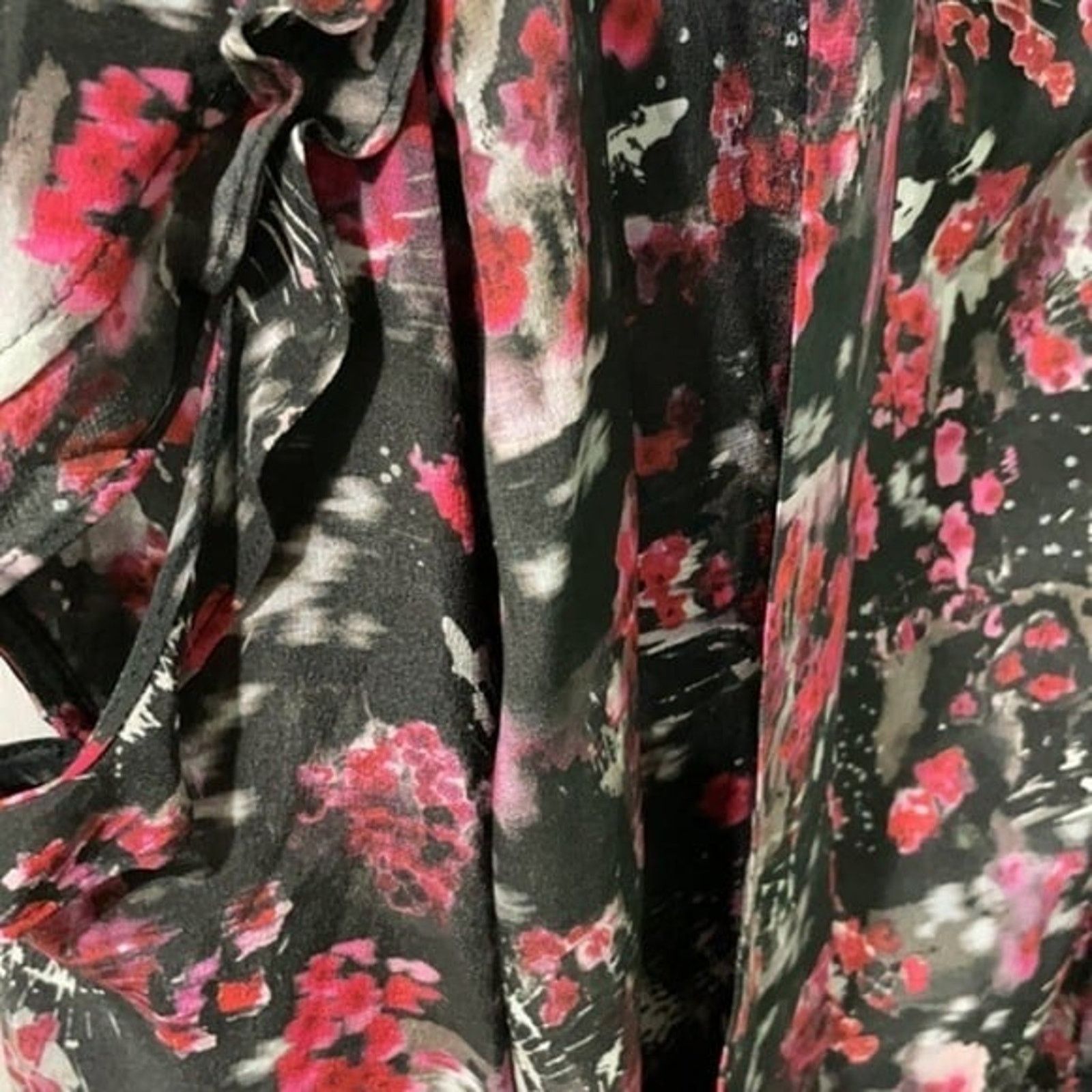 Iro Iro Equip cutout printed silk crepe dress red and black Size S / US 4 / IT 40 - 9 Thumbnail