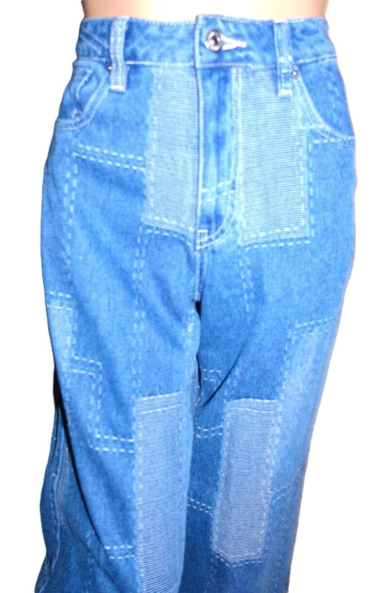 Vintage Vintage Patchwork Jeans 28w Size 28" / US 6 / IT 42 - 2 Thumbnail
