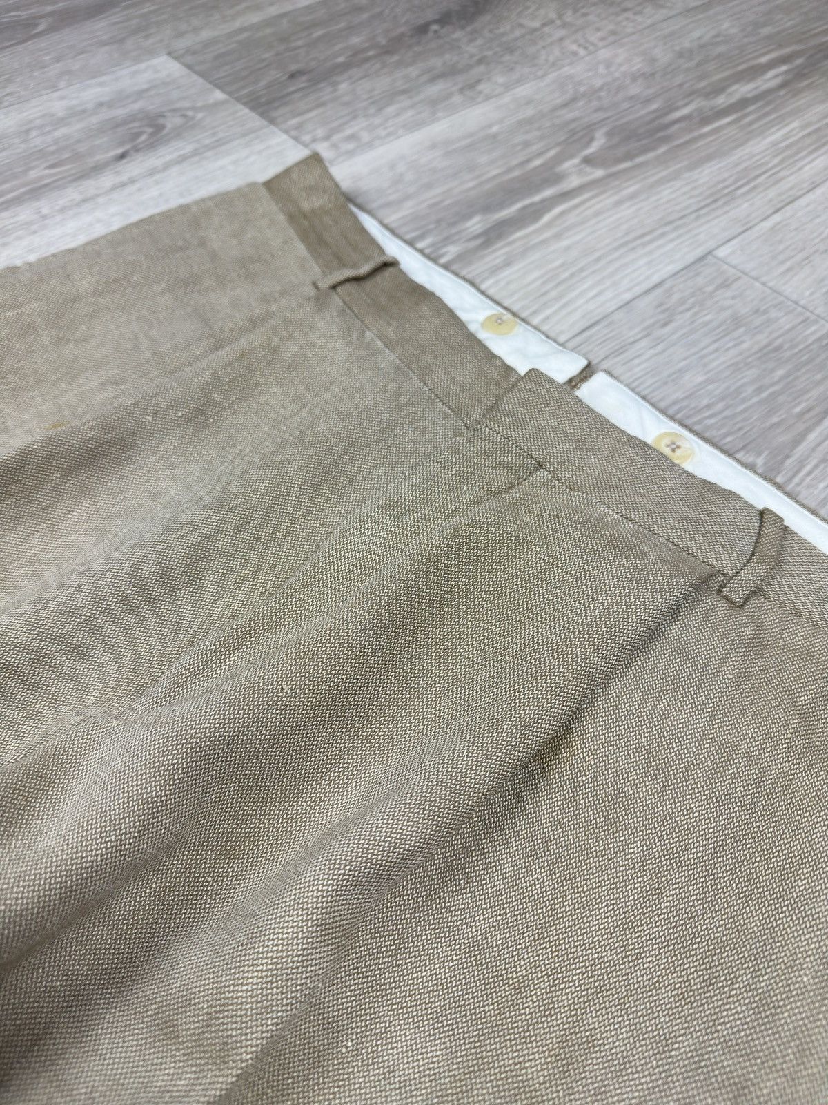 Polo Ralph Lauren Vintage Polo Ralph Lauren Beige Trousers Pants Made in Italy Size 34R - 6 Thumbnail