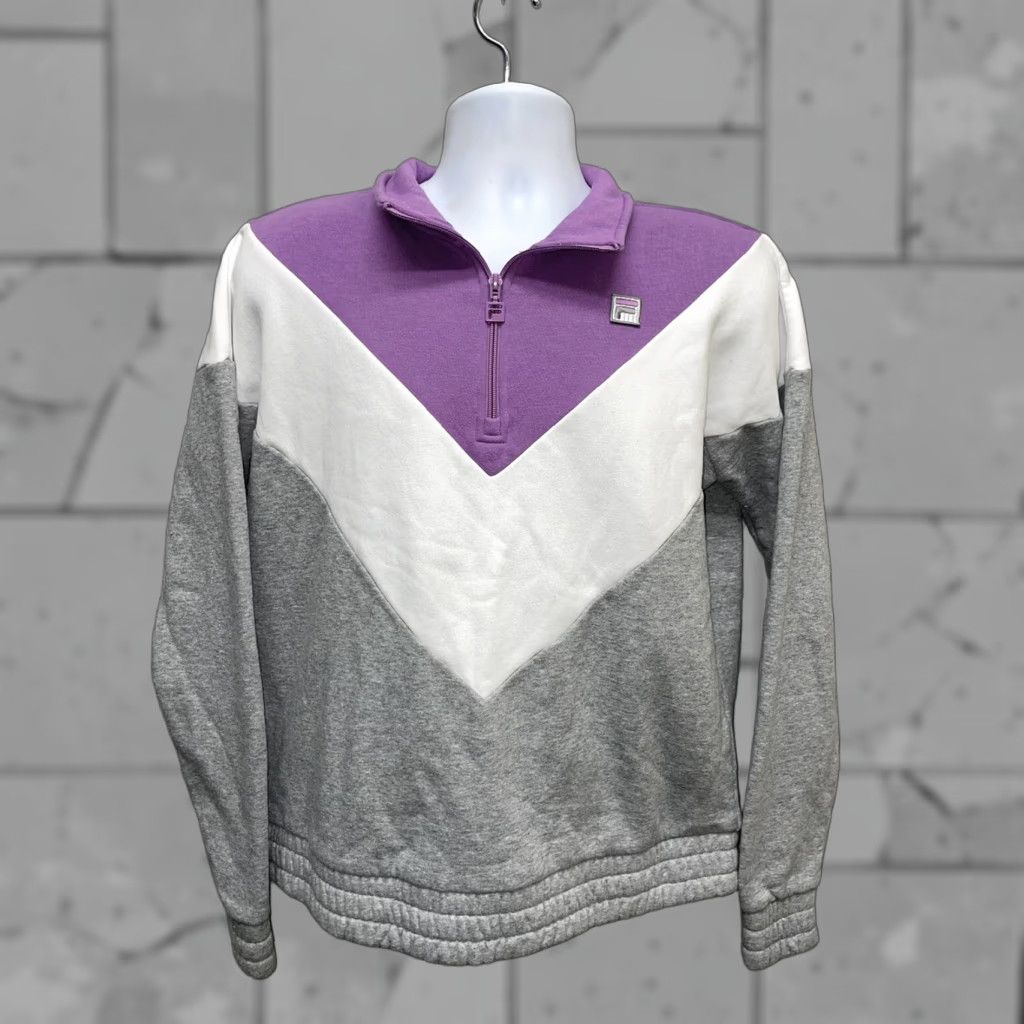 Fila Fila Sweatshirt Womens L Multicolored Half Zip Pullover Purple Size L / US 10 / IT 46 - 1 Thumbnail