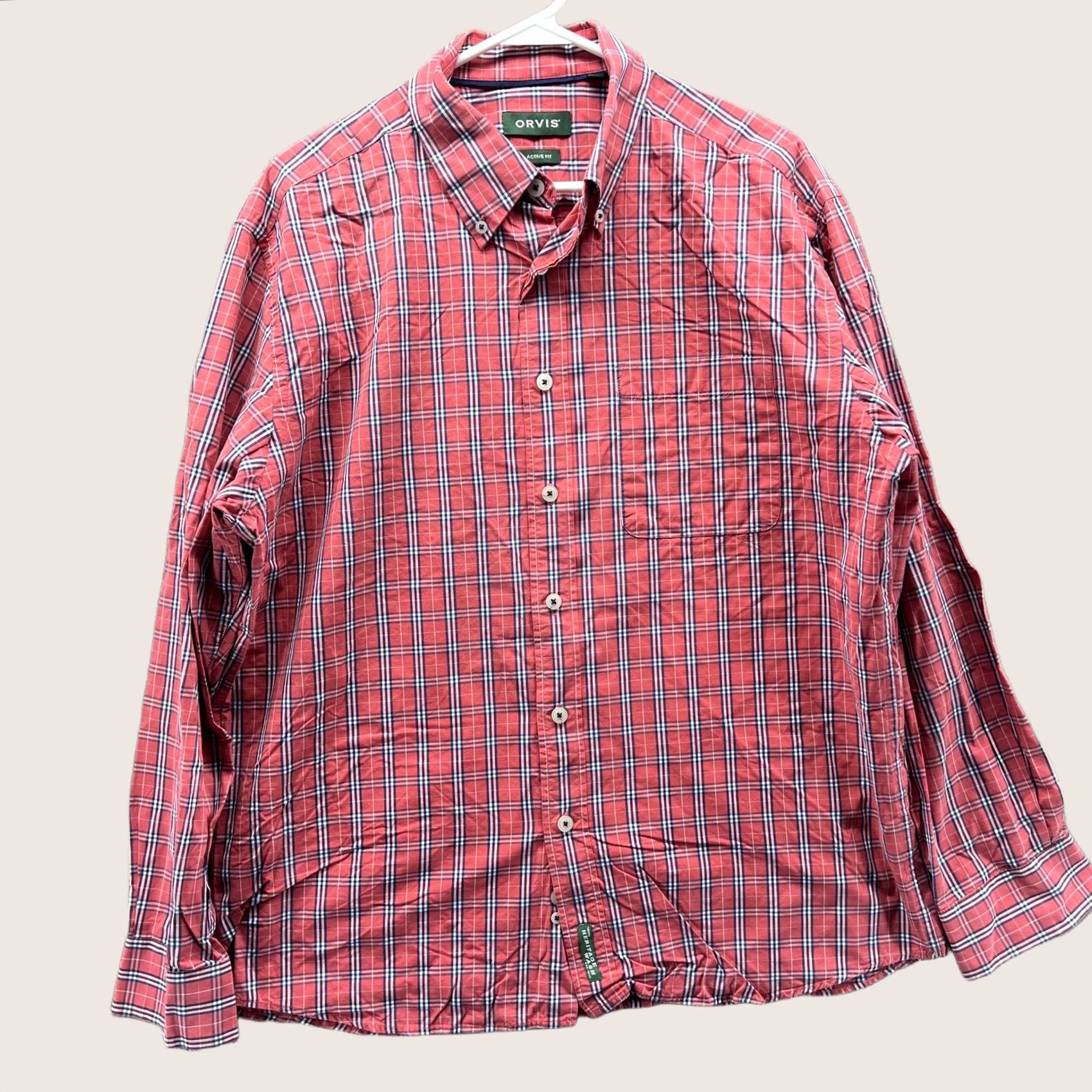 Orvis Orvis Shirt Mens Large Red Plaid Long Sleeve Button Front Casual Active Fit Size US L / EU 52-54 / 3 - 1 Thumbnail