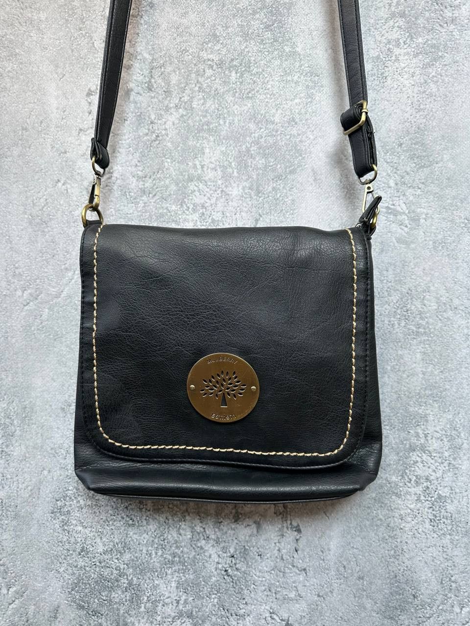 Leather Mulberry Black Leather Crossbody Bag with Brass Hardware Size ONE SIZE - 1 Thumbnail