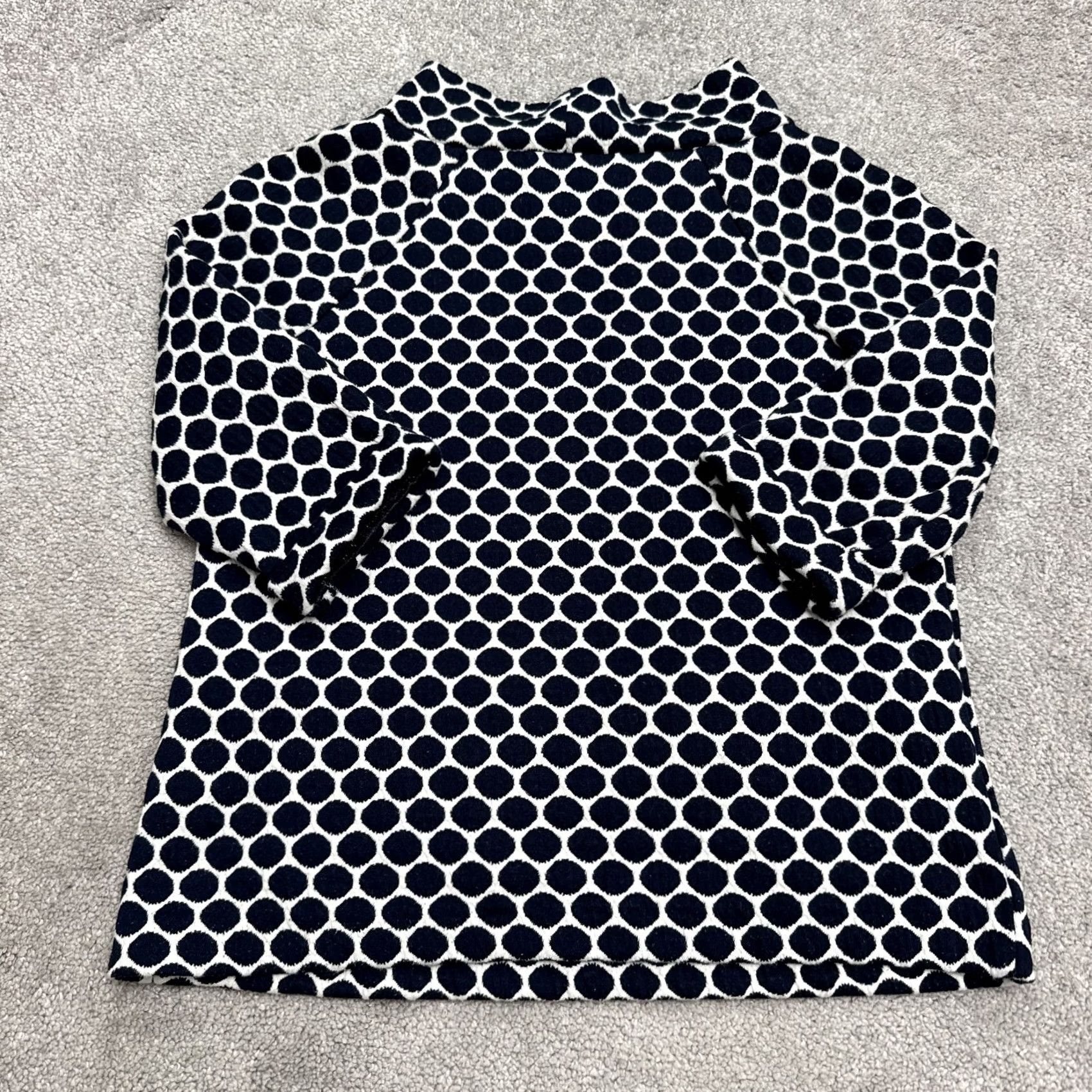 Boden Boden Funnel Neck Top Women 6P Blue White Polka Dot Pocket Casual Textured Blouse Size M / US 6-8 / IT 42-44 - 2 Thumbnail