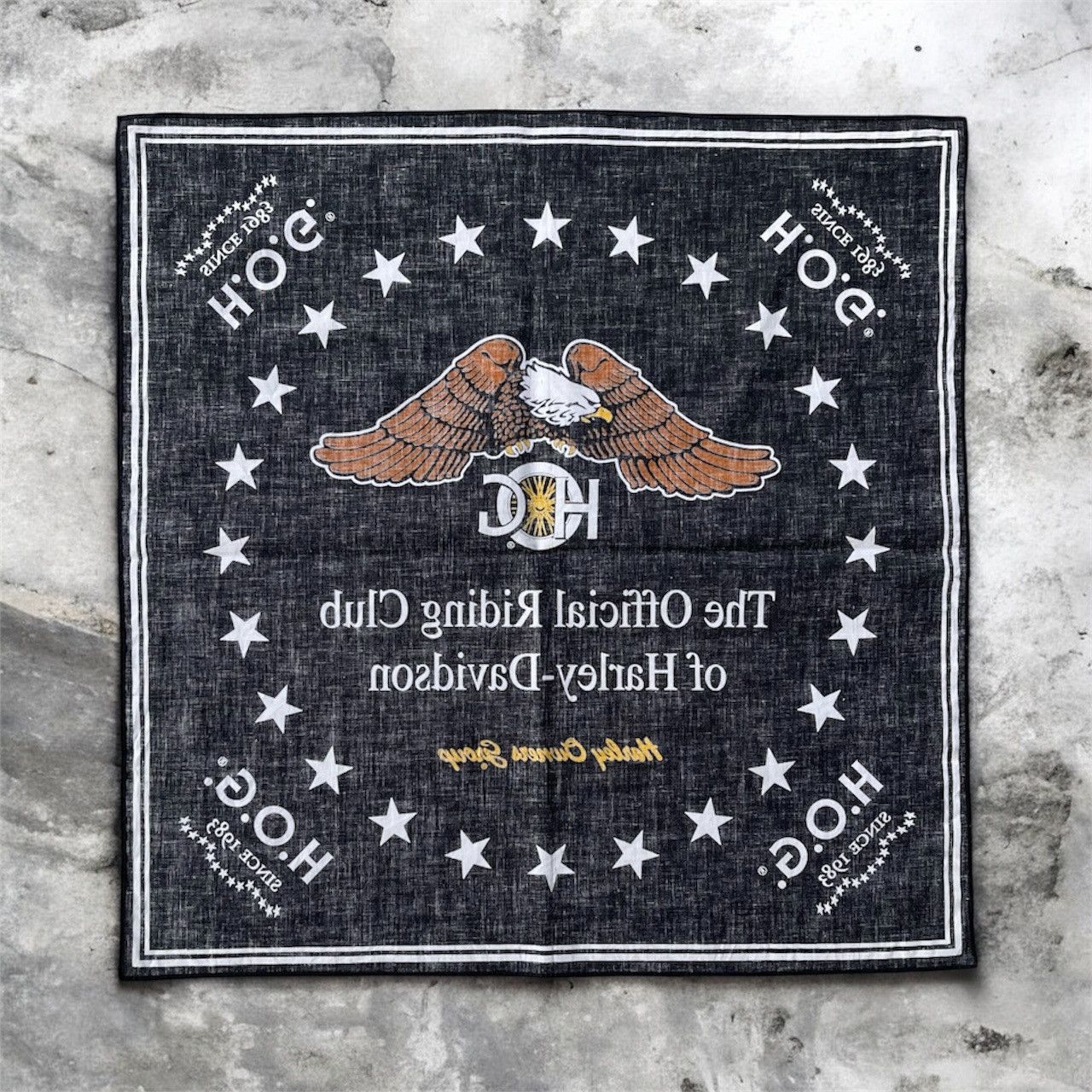 Harley Davidson 🔥VINTAGE HARLEY DAVIDSON HOG OFFICIAL RIDING CLUB BANDANA Size ONE SIZE - 2 Thumbnail
