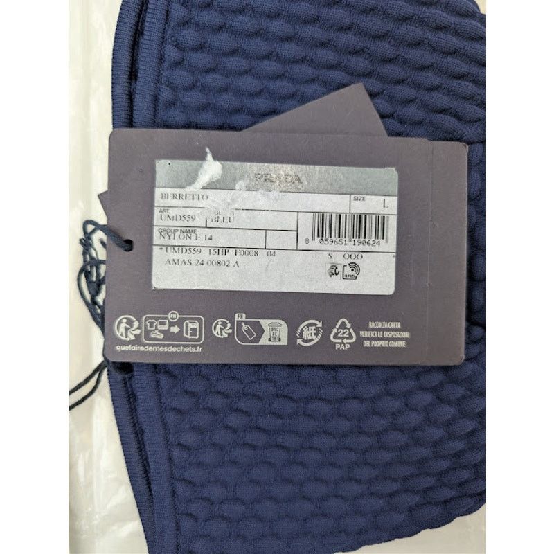 Prada o1rshd1 Size: L / Triangle Knitted Beanie Cap / Hat in Blue Size ONE SIZE - 14 Thumbnail