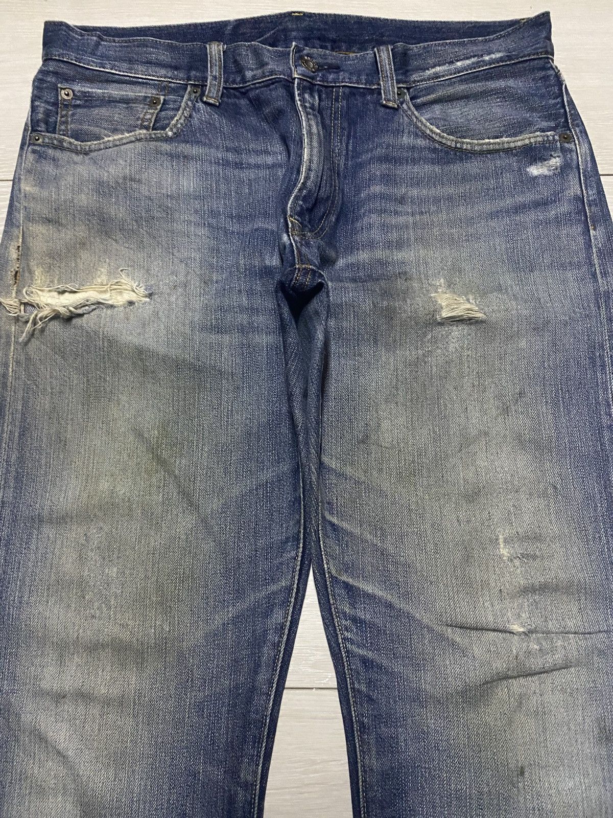 Undercover × Uniqlo Vintage Uniqlo Selvedge Grunge Faded Wash Distressed Jeans Size US 34 / EU 50 - 3 Thumbnail