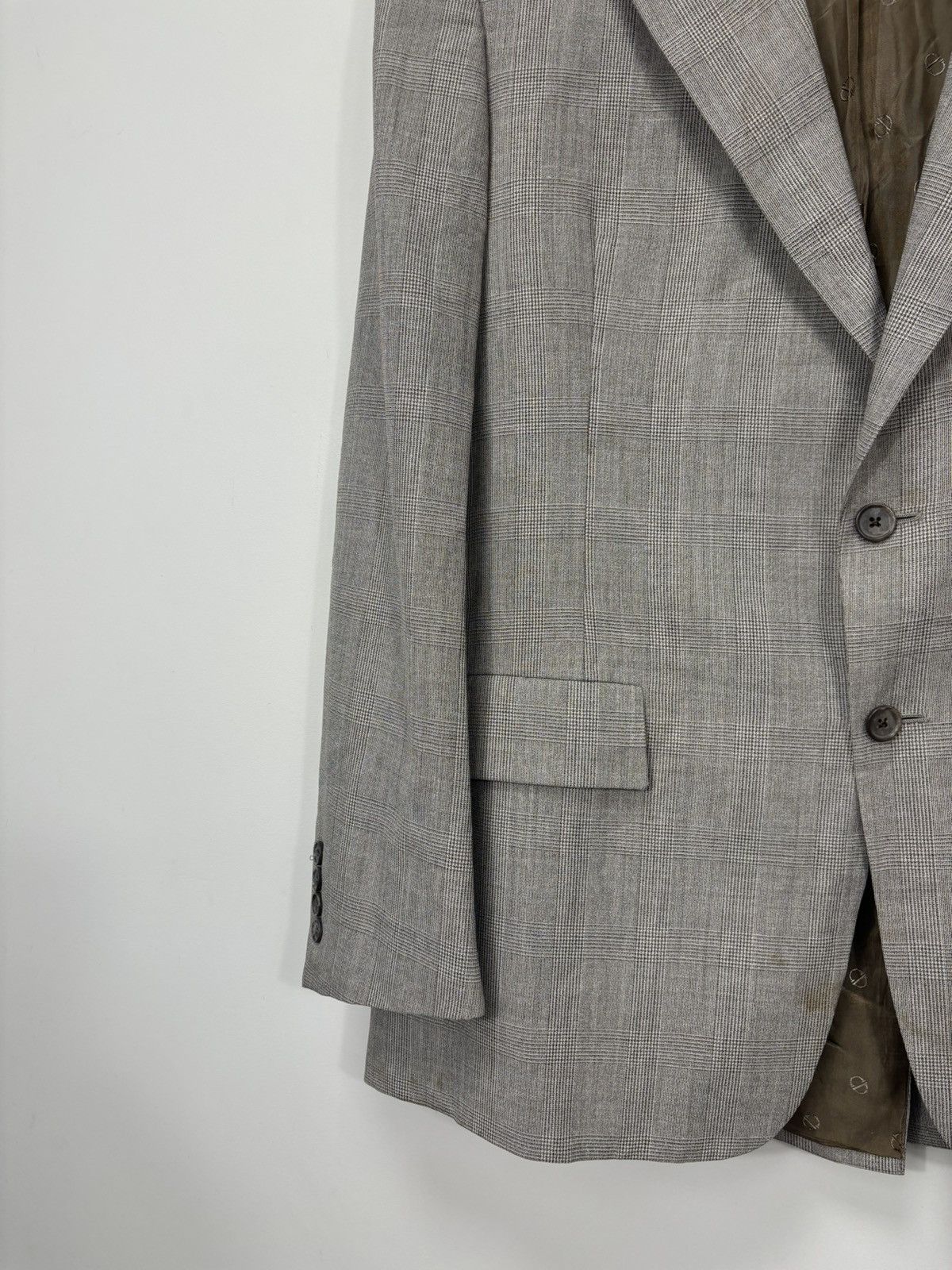 Christian Dior Monsieur Vintage Christian Dior 2-Button Checkered Wool Blazer Jacket Size 48R - 6 Thumbnail