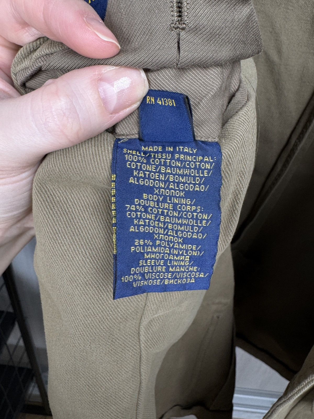 Polo Ralph Lauren Polo Ralph Lauren made in Italy beige 3 button blazer cotton Size 38R - 11 Thumbnail