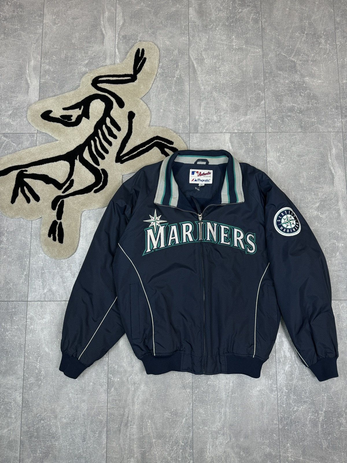 Mens Vintage Majestic Seattle Mariners bombers MLB USA rare