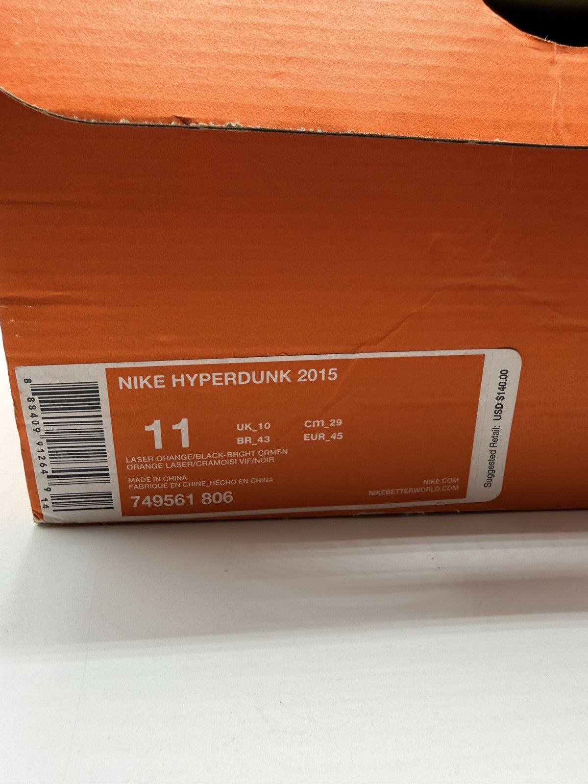 Nike Nike Hyperdunk 2015 Bruce Lee Laser Orange 749561 806 Sz 11 Size US 11 / EU 44 - 3 Thumbnail