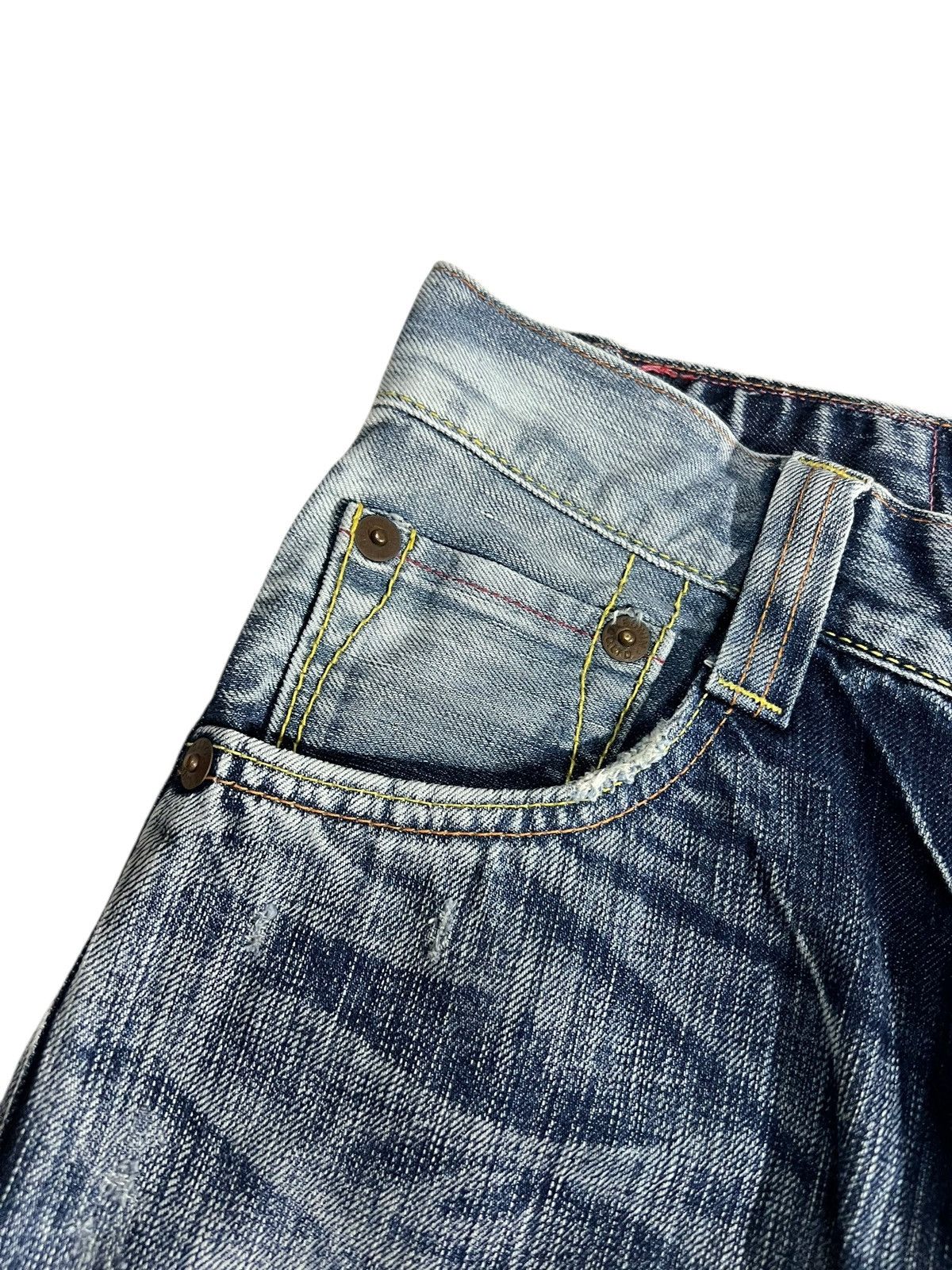 Edwin Flare Jean Edwin 503 Blue Trip Faded Distress Japan Style Size US 29 - 8 Thumbnail