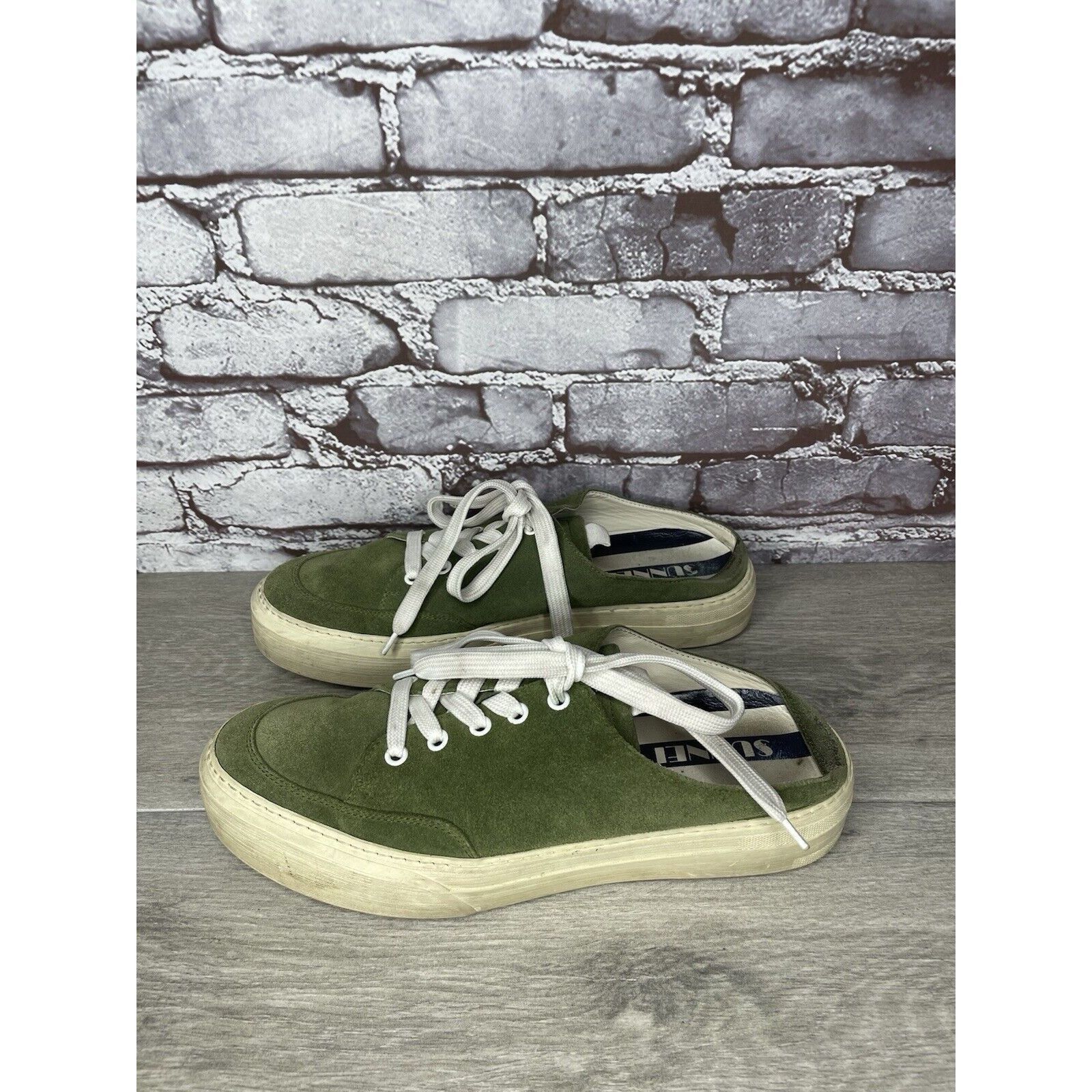 Sunnei Sunnei Green Suede Leather Slip On Lace Up Sneakers Shoes Wo Size US 11 / IT 41 - 18 Thumbnail