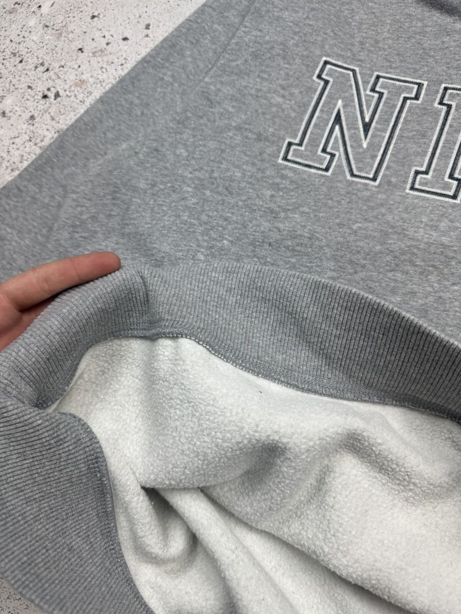 Nike × Vintage Vintage Y2K Nike Sweatshirt Jumper Grey Men’s Drill L Size US L / EU 52-54 / 3 - 11 Thumbnail