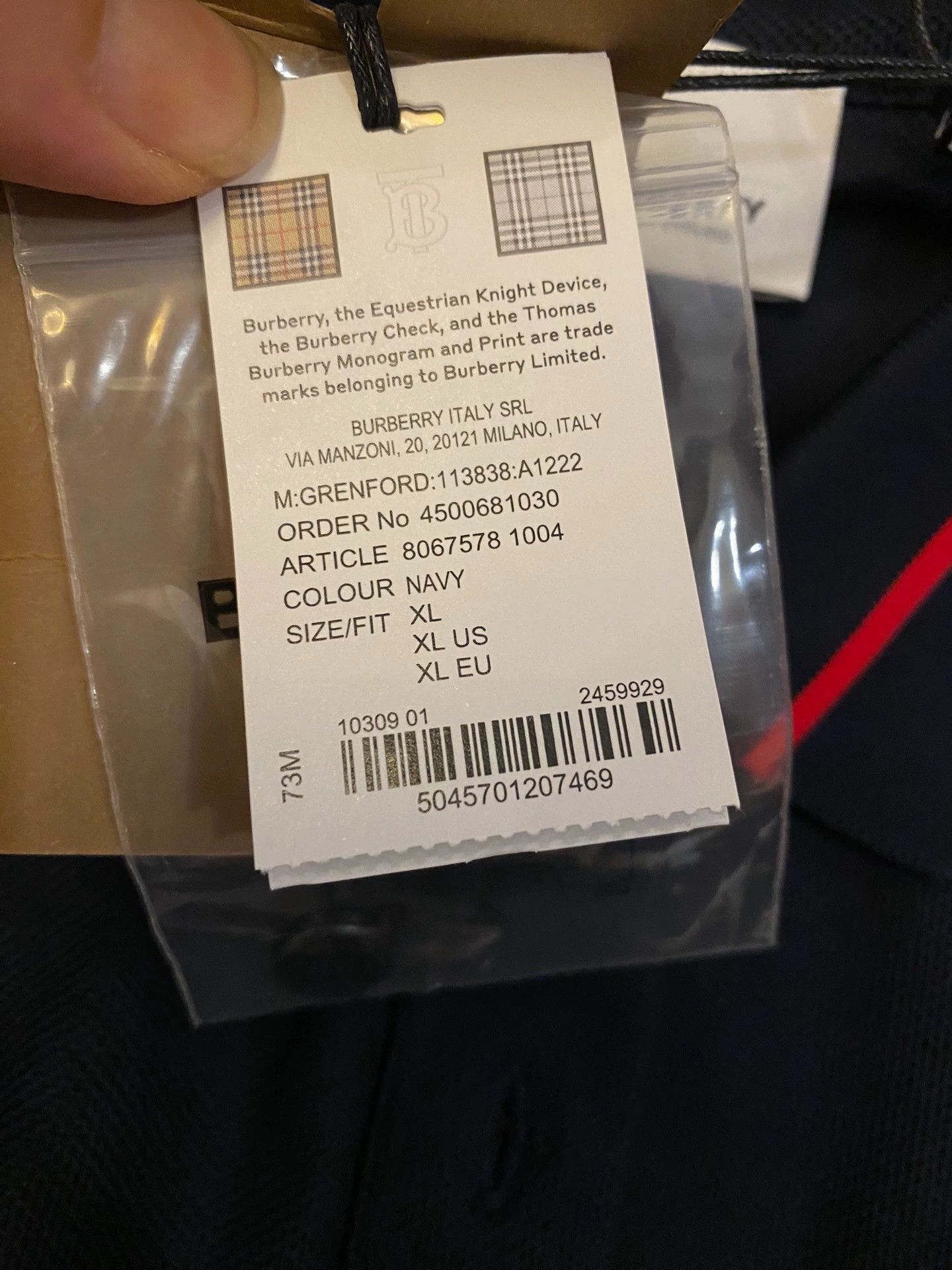Burberry Burberry TB Placket Polo Shirt Size US XL / EU 56 / 4 - 7 Thumbnail