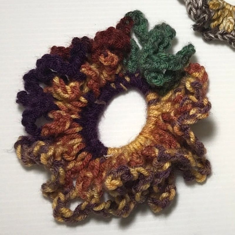 Handmade NWT Multicolor Handmade Crocheted Hair Scrunchie Set of 3 Size ONE SIZE - 2 Thumbnail