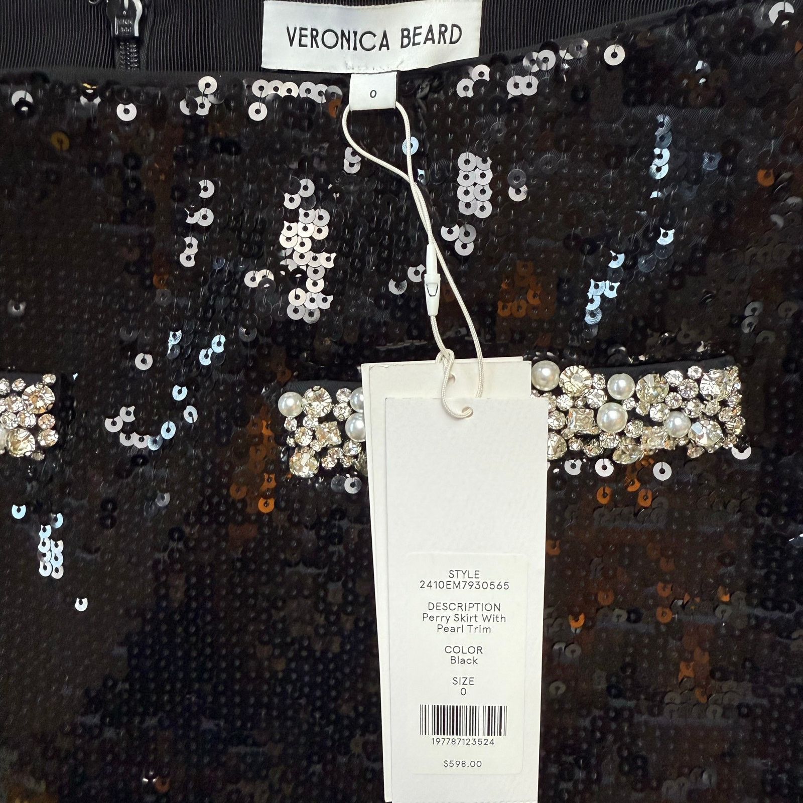 Veronica Beard VERONICA BEARD Perry Sequin Skirt with Pearl Trim Size 25" / US 0 / IT 36 - 11 Thumbnail