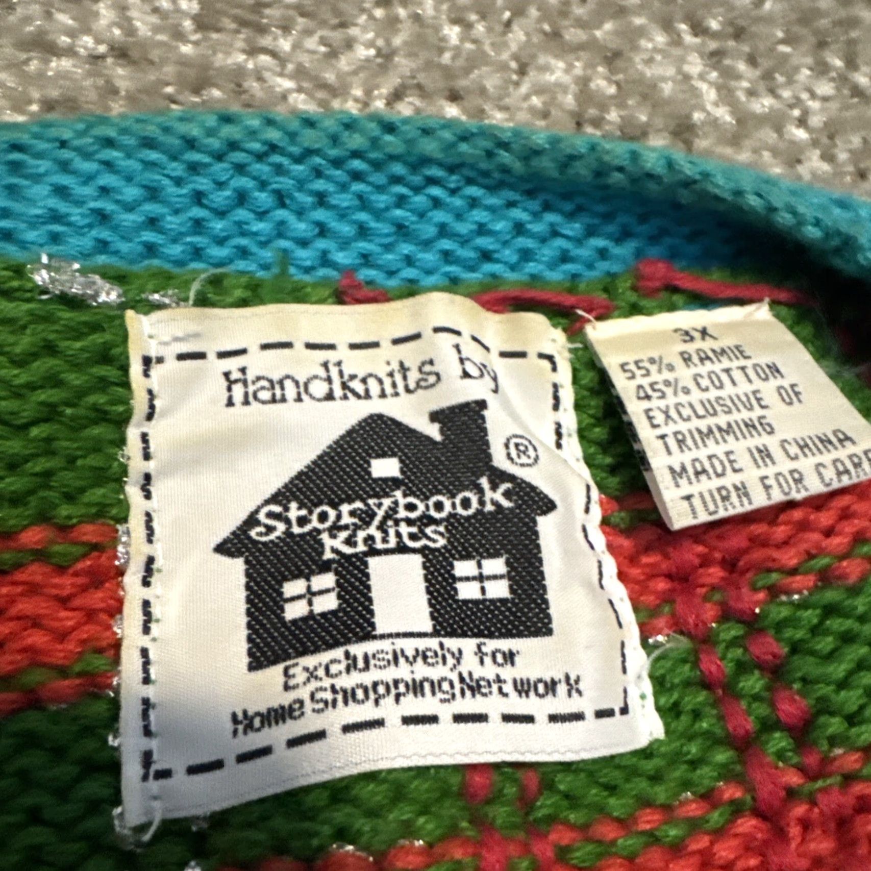 Vintage VINTAGE 90s Storybook Knits Christmas Bears Green Cardigan Sweater 3XL Women Ramie Knit Size XXL / US 16-18 / IT 52-54 - 7 Thumbnail