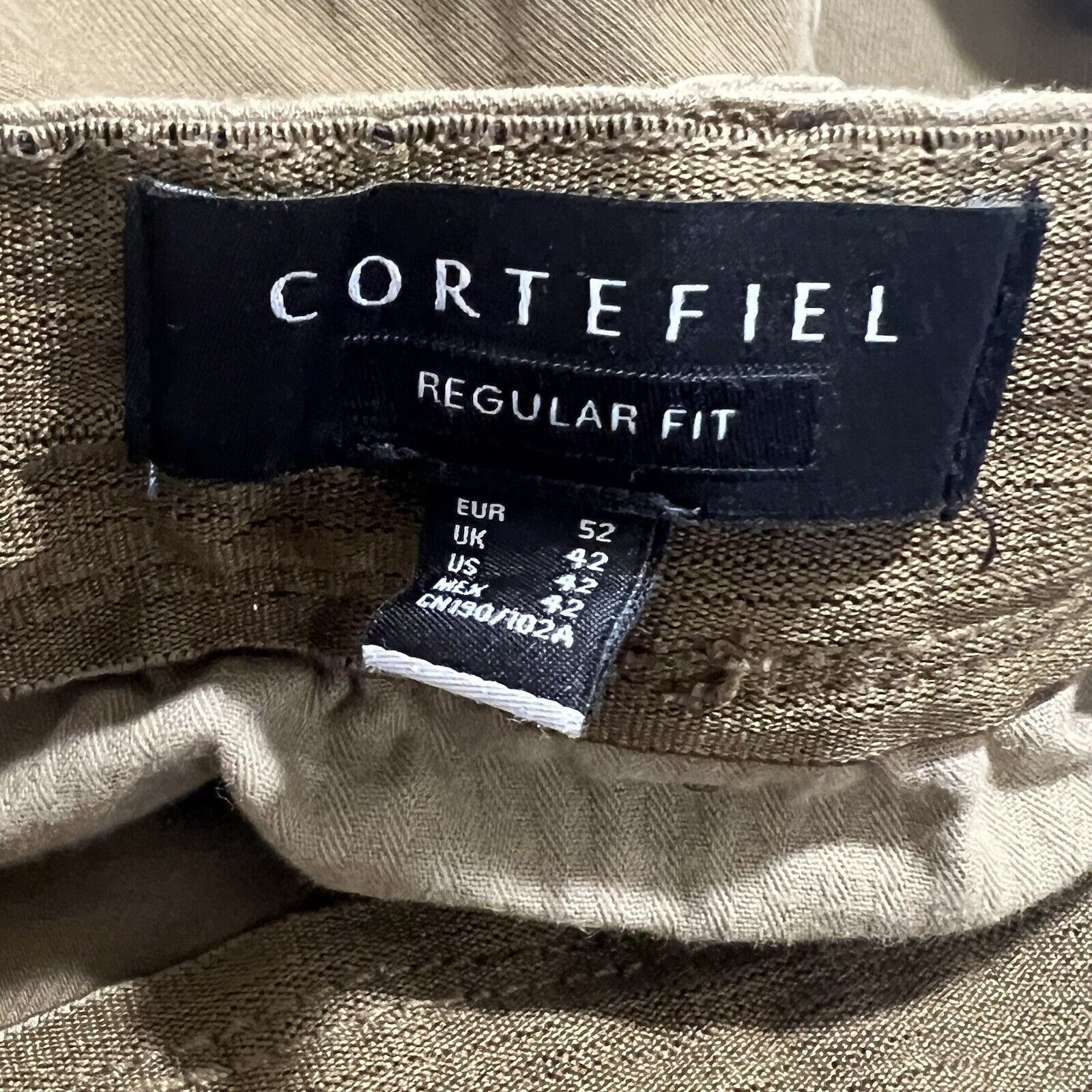 Other Cortefiel 42 Flat Front Dark Brown/Green Chino Pants (42x28) Size US 42 / EU 58 - 4 Thumbnail