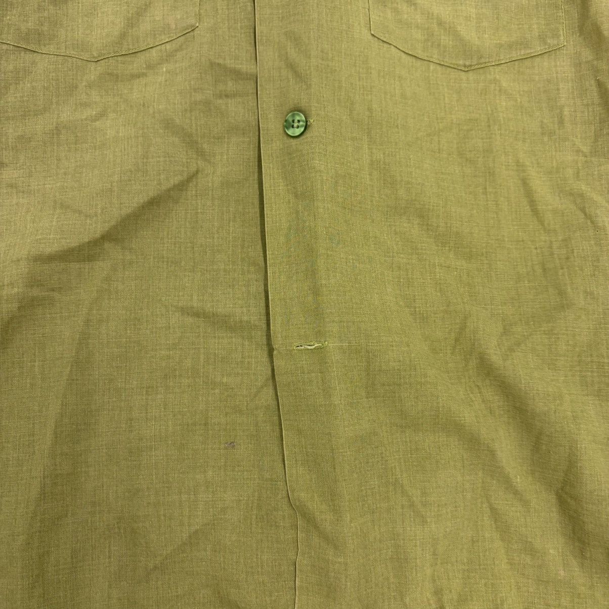 Arrow Vintage 60s Arrow Decton Green Blank Loop Collar Shirt Size US S / EU 44-46 / 1 - 3 Thumbnail