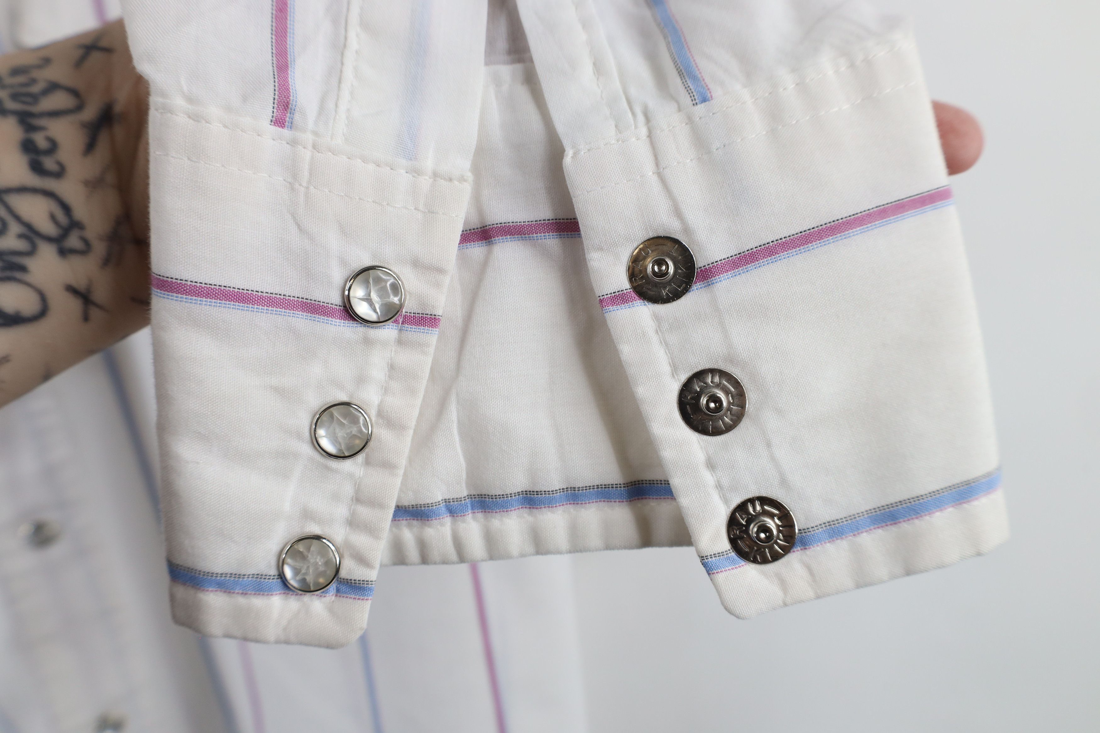 Vintage × Wrangler Vintage 90s Wrangler Sheer Striped Western Button Shirt USA Size US L / EU 52-54 / 3 - 10 Thumbnail