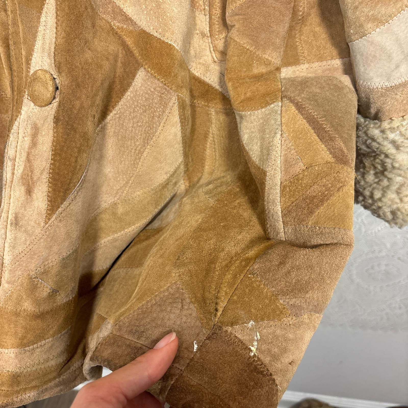 Other vintage leather patchwork hooded jacket with sherpa lining Size XL / US 12-14 / IT 48-50 - 4 Thumbnail