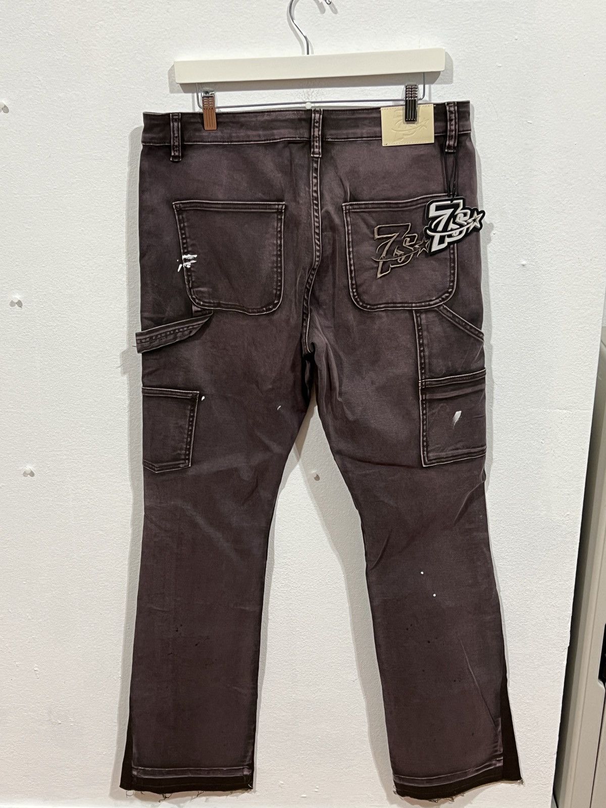 TRIPLE SEVENS Triple Sevens Brown Painted Jeans Size US 36 / EU 52 - 4 Thumbnail