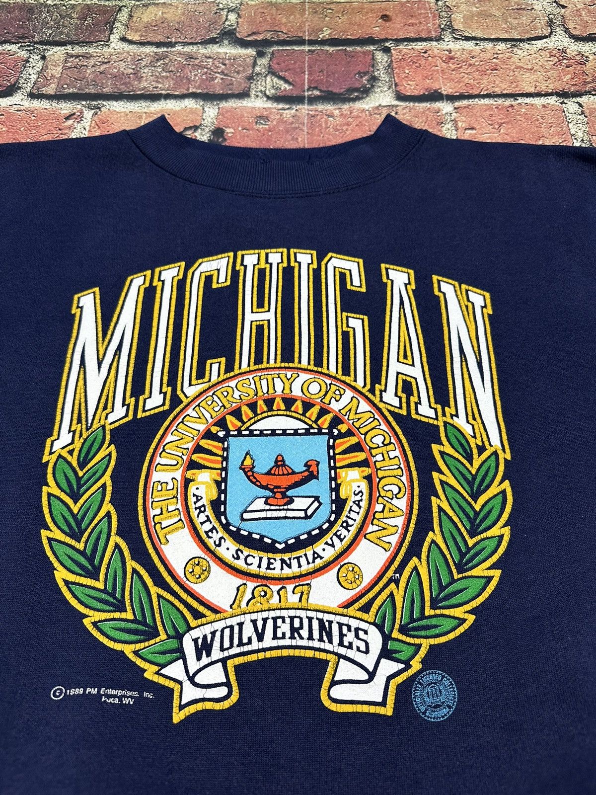 NCAA Vintage University of Michigan Wolverines Sweatshirt 1989 Size US L / EU 52-54 / 3 - 3 Thumbnail