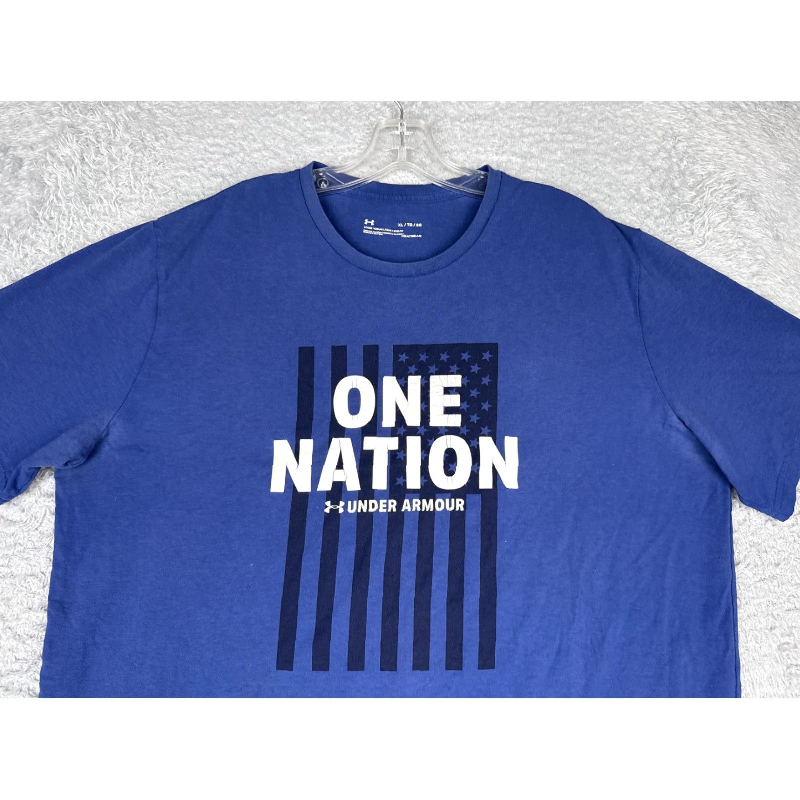 Under Armour Under Armour Shirt Mens XL Blue HeatGear One Nation USA Flag Graphic Tee Size US XL / EU 56 / 4 - 4 Thumbnail