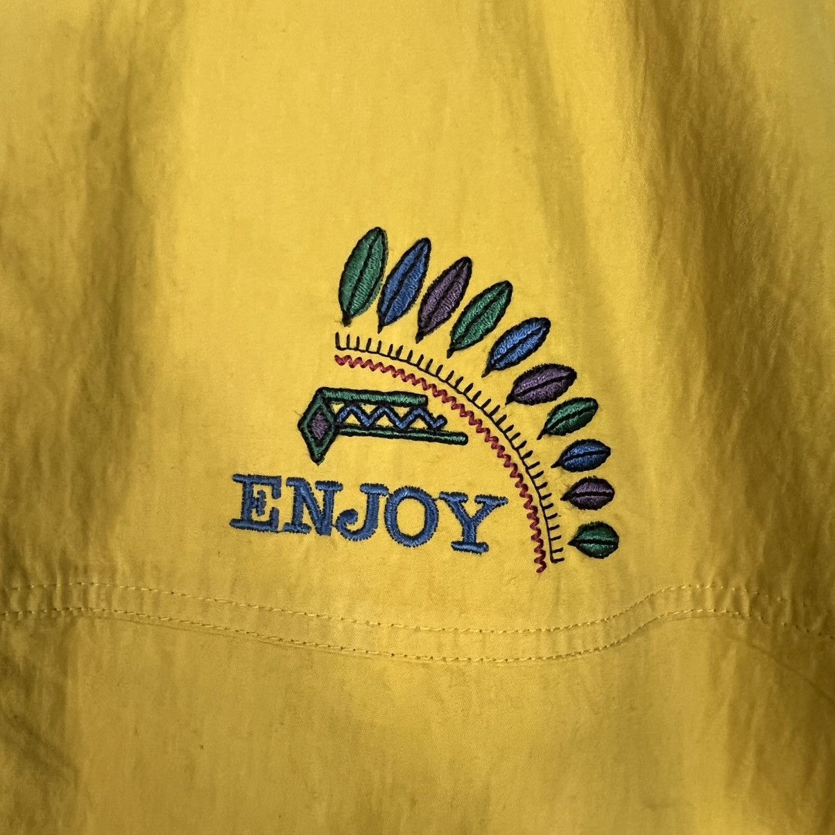 Vintage 90's NATIVE AMERICA INDIAN Yellow Bomber Jacket #4050-C184 Size US S / EU 44-46 / 1 - 5 Thumbnail
