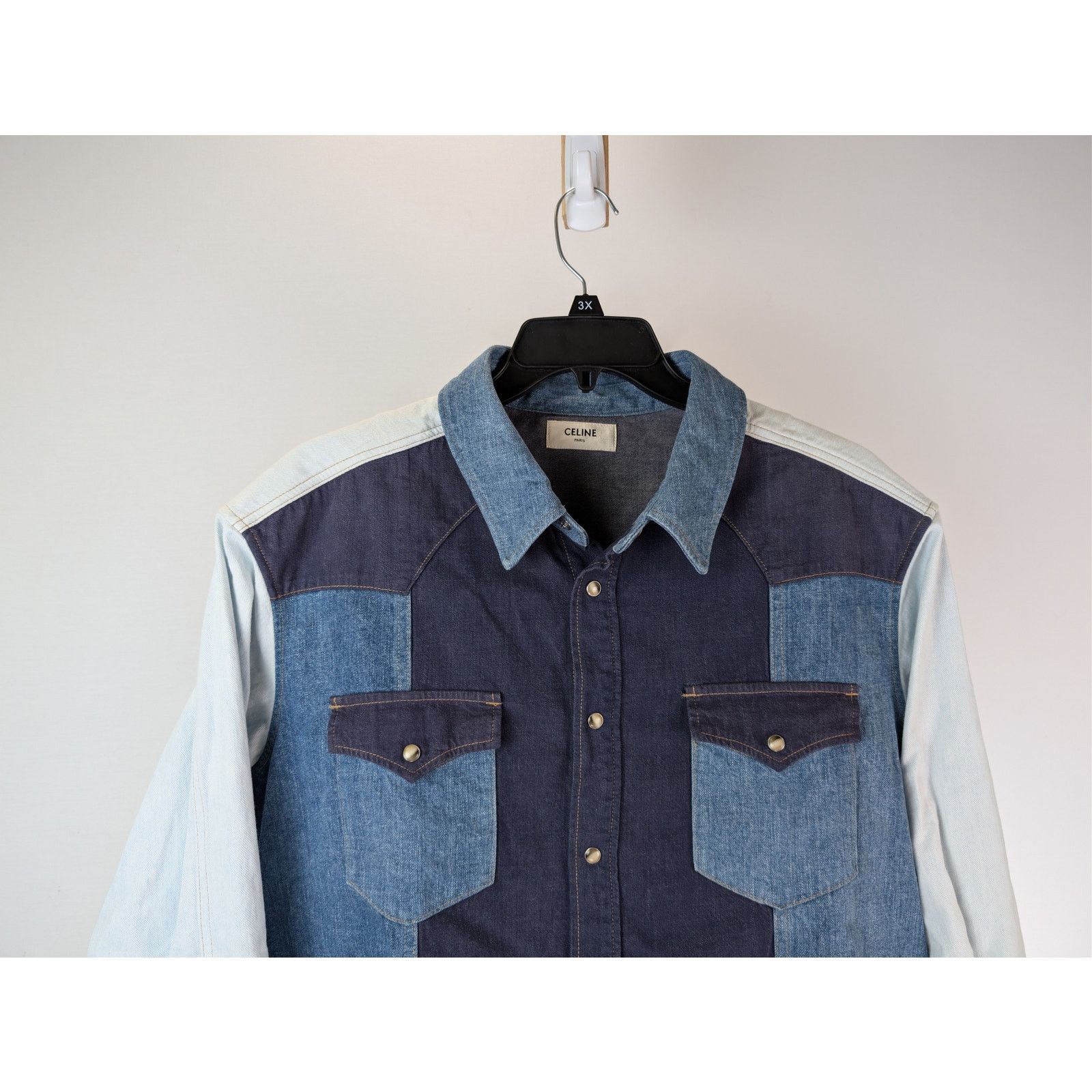 Celine o1rshd1 Denim Western Shirt in Blue Size US XL / EU 56 / 4 - 3 Thumbnail